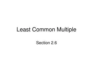 Least Common Multiple