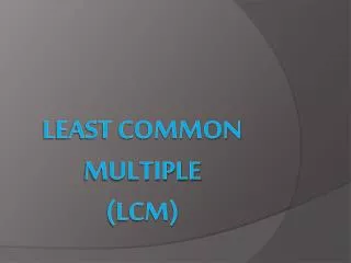 least common multiple lcm