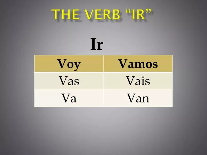 the verb ir