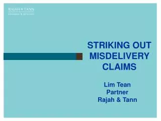 STRIKING OUT MISDELIVERY CLAIMS