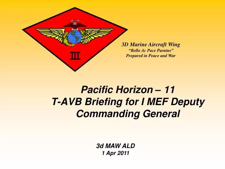 pacific horizon 11 t avb briefing for i mef deputy commanding general