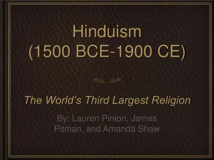 hinduism 1500 bce 1900 ce