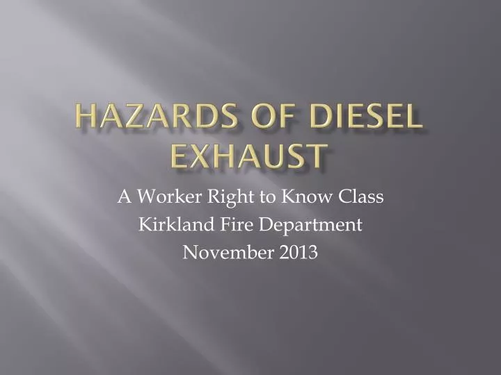 hazards of diesel exhaust
