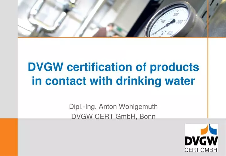 dvgw certification of products in contact with drinking water