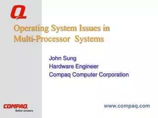 Operating System Issues in Multi-Processor Systems