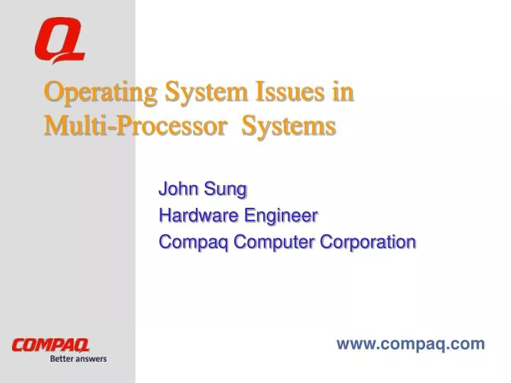 operating system issues in multi processor systems