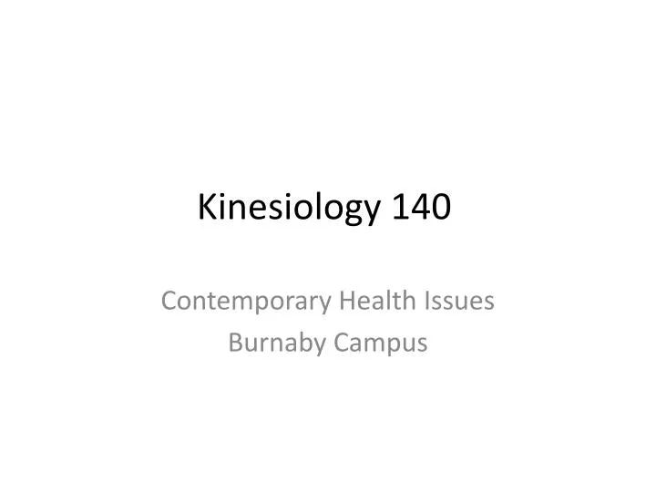 kinesiology 140