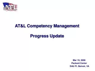 AT&amp;L Competency Management Progress Update
