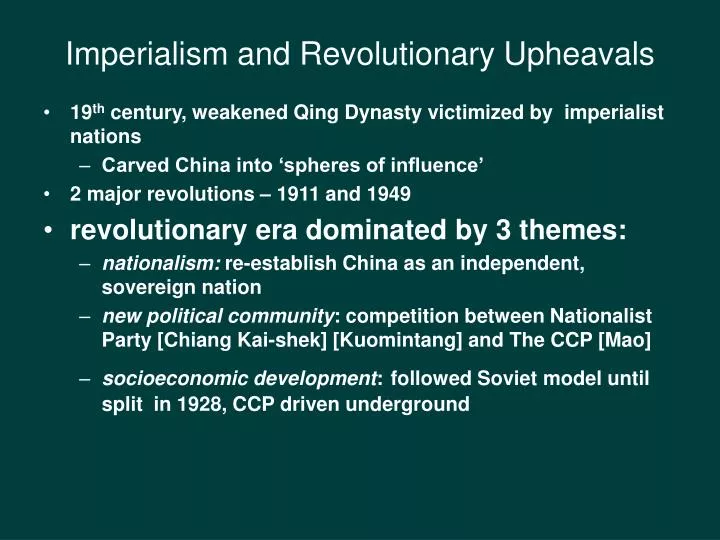 imperialism and revolutionary upheavals