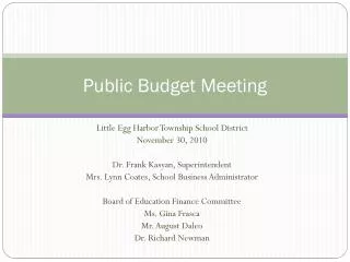 Public Budget Meeting