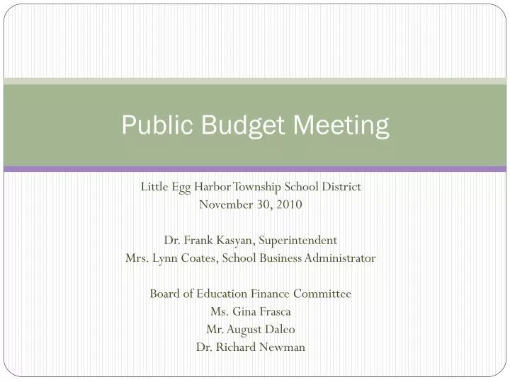 public budget meeting