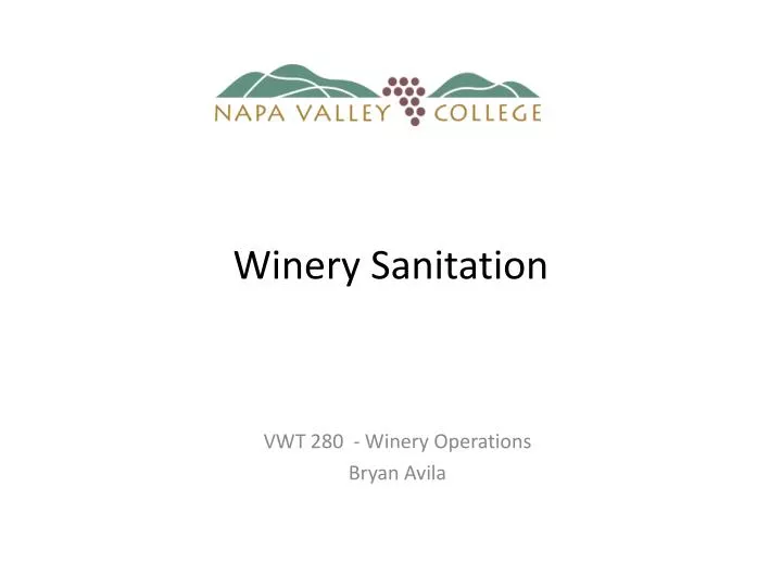 winery sanitation