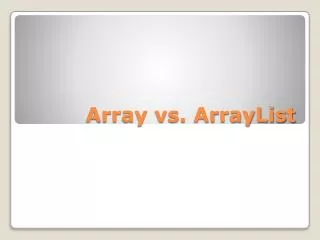 array vs arraylist