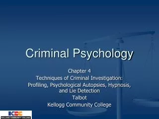 Criminal Psychology