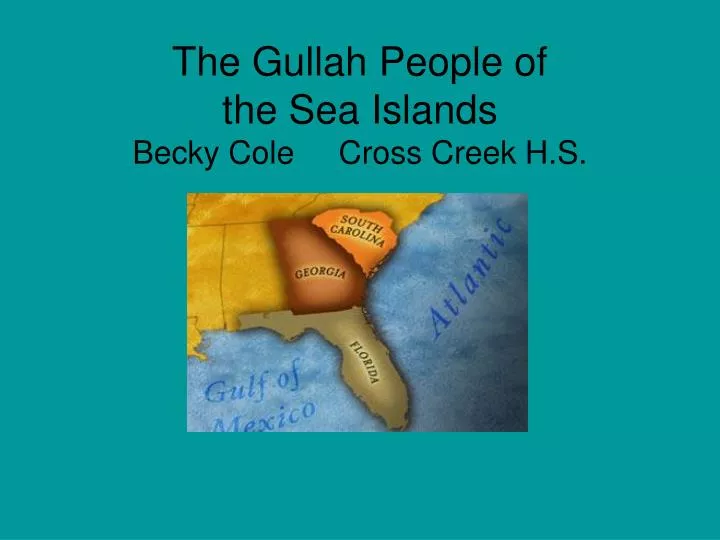 the gullah people of the sea islands becky cole cross creek h s