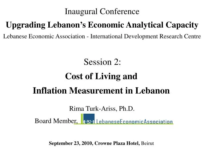 session 2 cost of living and inflation measurement in lebanon