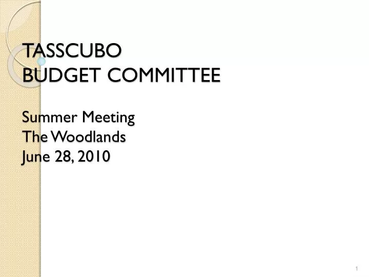 tasscubo budget committee summer meeting the woodlands june 28 2010