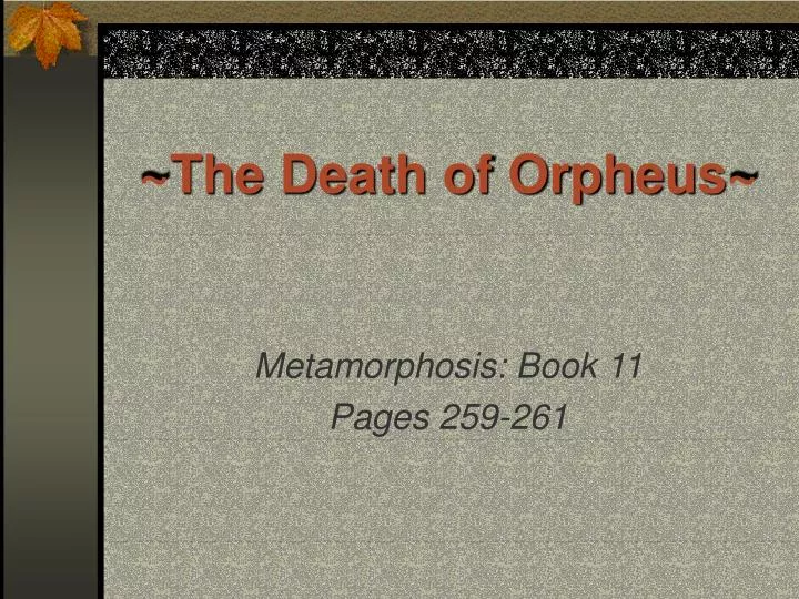 the death of orpheus