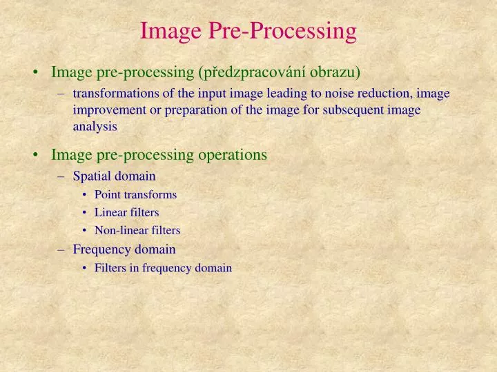 image pre processing