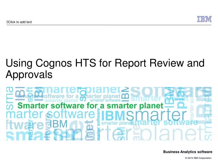 using cognos hts for report review and approvals