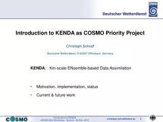 Introduction to KENDA as COSMO Priority Project