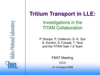 Tritium Transport in LLE: Investigations in the TITAN Collaboration
