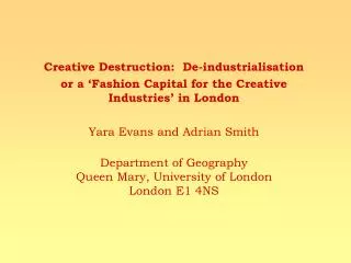 Creative Destruction: De-industrialisation