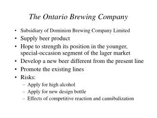 The Ontario Brewing Company