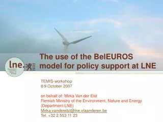 The use of the BelEUROS model for policy support at LNE