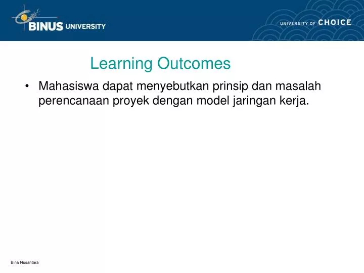 learning outcomes