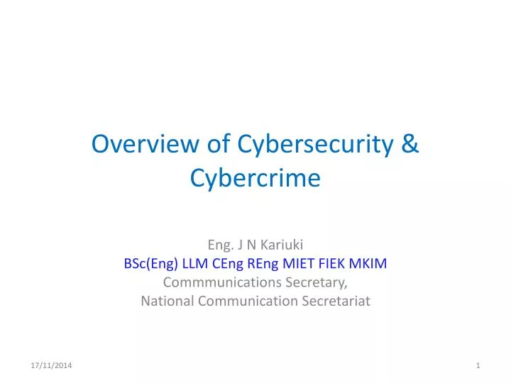 overview of cybersecurity cybercrime