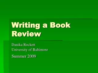 Writing a Book Review