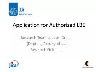 Application for Authorized LBE