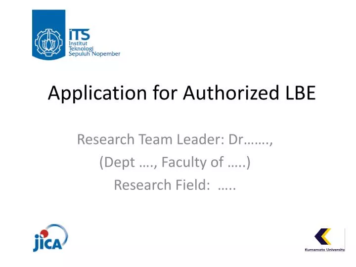 application for authorized lbe