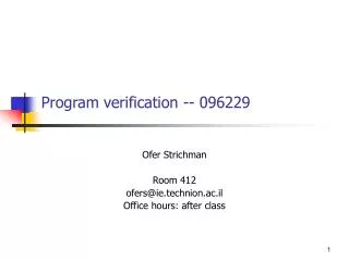 Program verification -- 096229