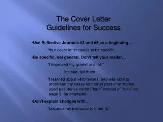 The Cover Letter Guidelines for Success