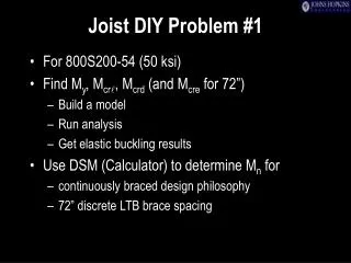 Joist DIY Problem #1