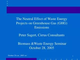 The Neutral Effect of Waste Energy Projects on Greenhouse Gas (GHG) Emissions