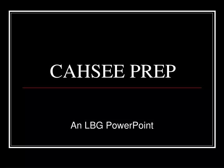cahsee prep