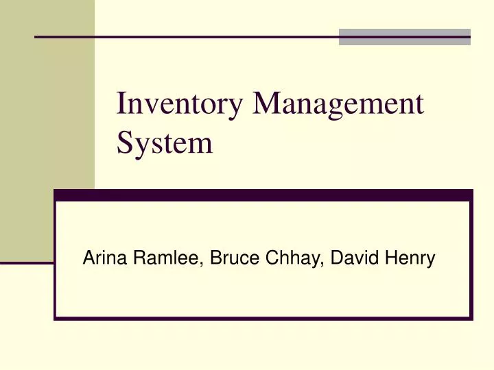 inventory management system