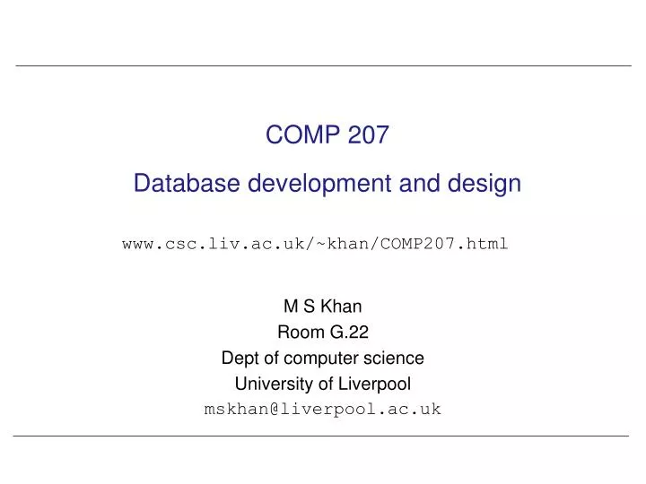 comp 207 database development and design