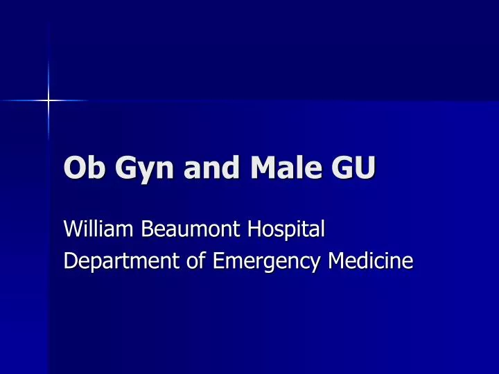 ob gyn and male gu