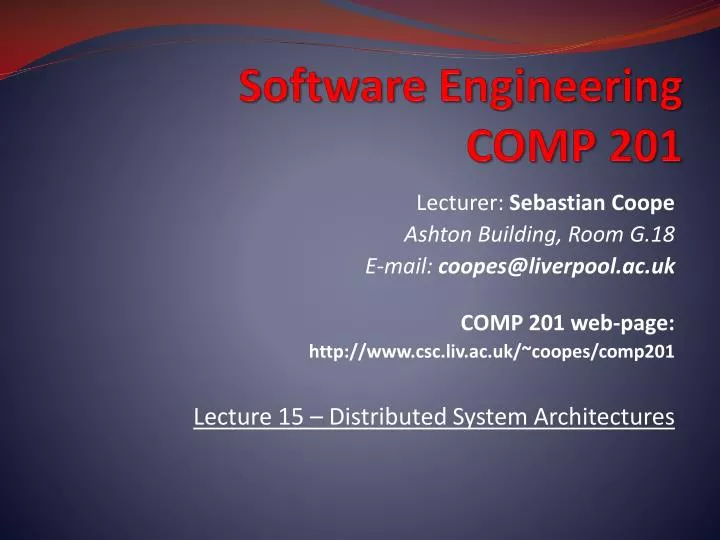 software engineering comp 201