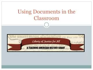 Using Documents in the Classroom