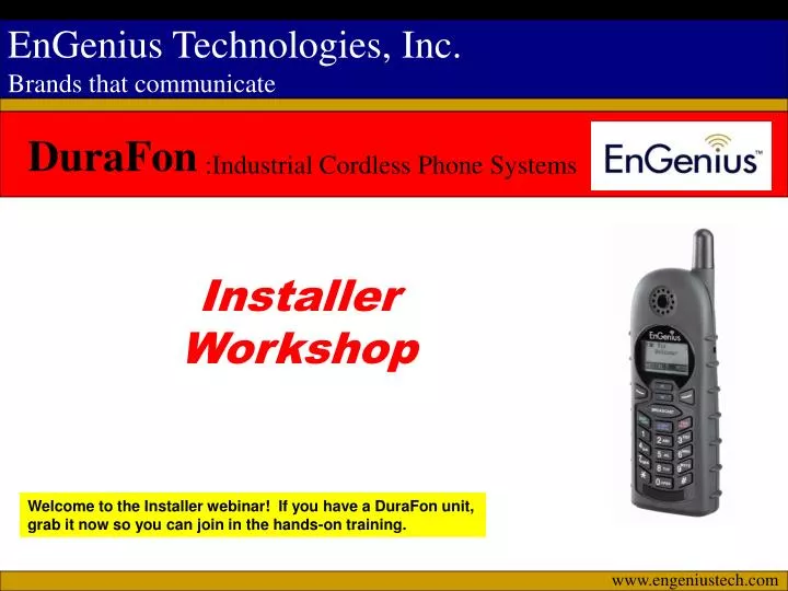 installer workshop