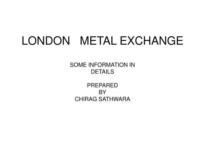 london metal exchange