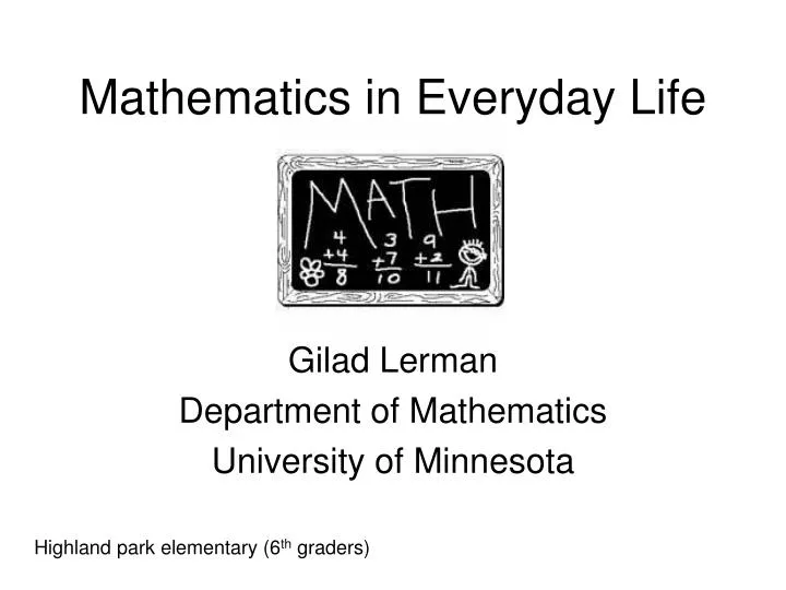 mathematics in everyday life