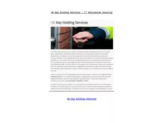 UK Key Holding Services - 1stnationwidesecurity.co.uk