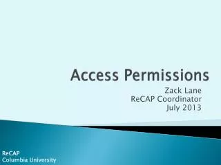 Access Permissions