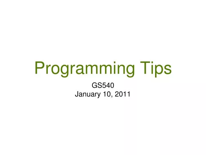 programming tips